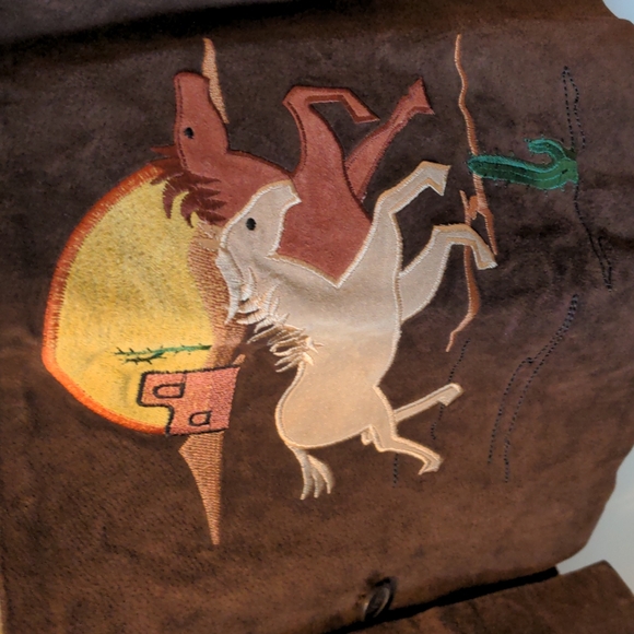 The Quacker Factory Women's Size 1X 100% Leather Western Horse Themed Shirt - Picture 4 of 15